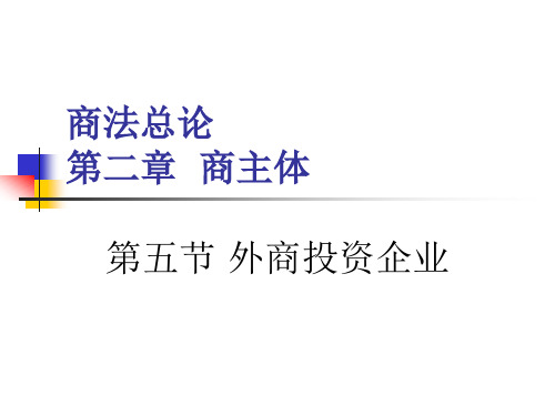 商法总论(2)商主体外商投资企业商中间人商辅助人
