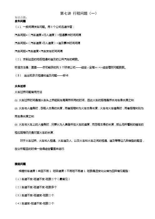 六年级行程问题(奥数)