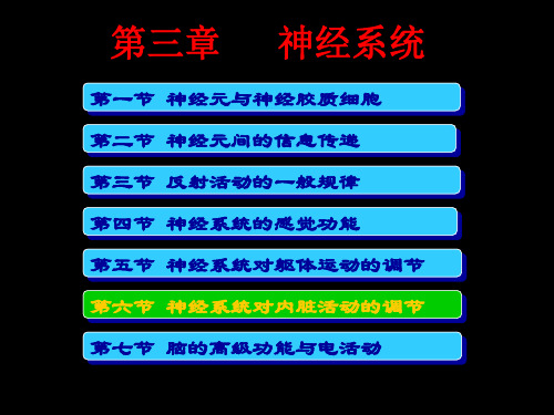 神经系统对内脏活动的调控