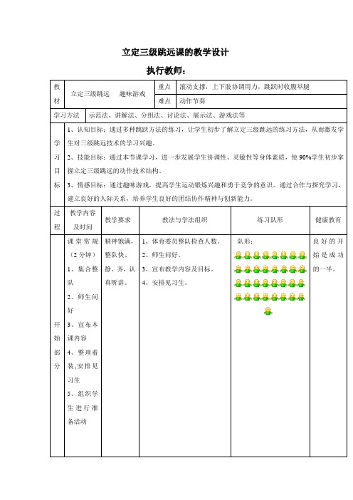 体育展示课立定三级跳远