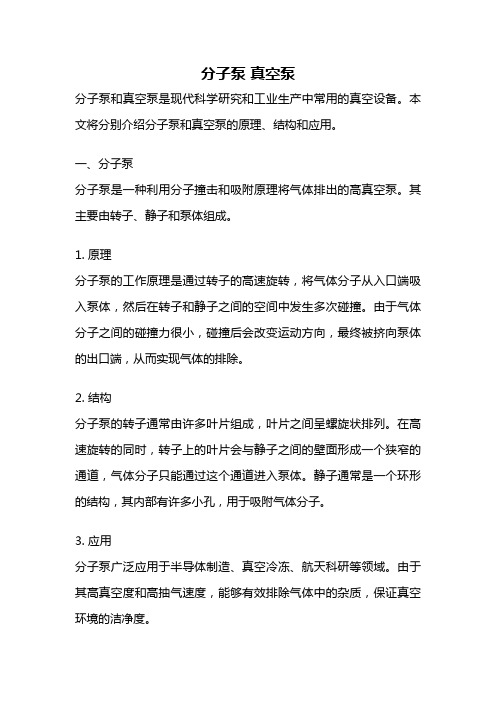 分子泵 真空泵