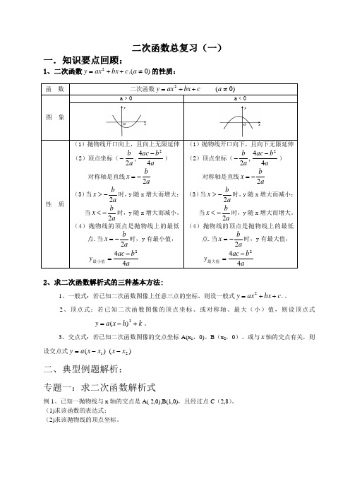 初三二次函数复习