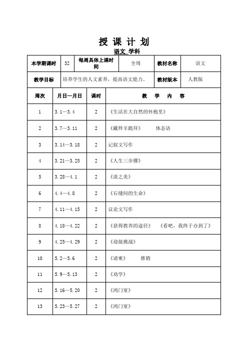 中职(人教)语文基础教案