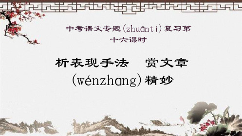 最新2019年山西省中考语文复习表现手法赏析精品课件