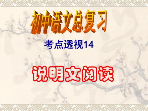 考点透视14说明文阅读复习1
