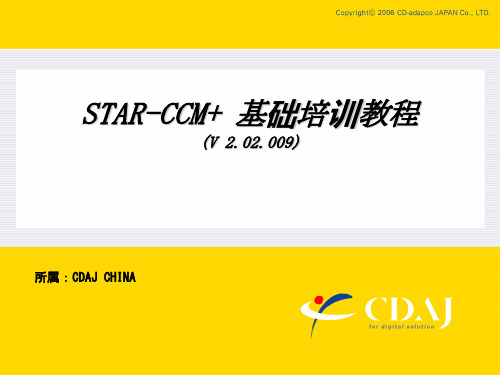 STARCCM基础培训教程PPT学习课件