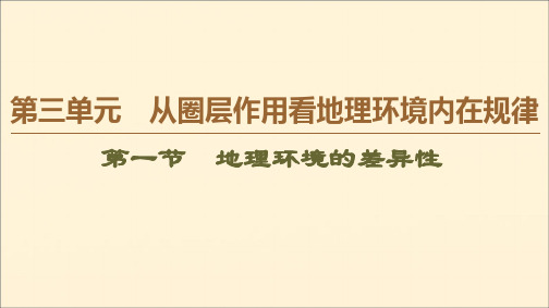 2019_2020学年高中地理第3单元从圈层作用看地理环境内在规律第1节地理环境的差异性课件鲁教版必修1
