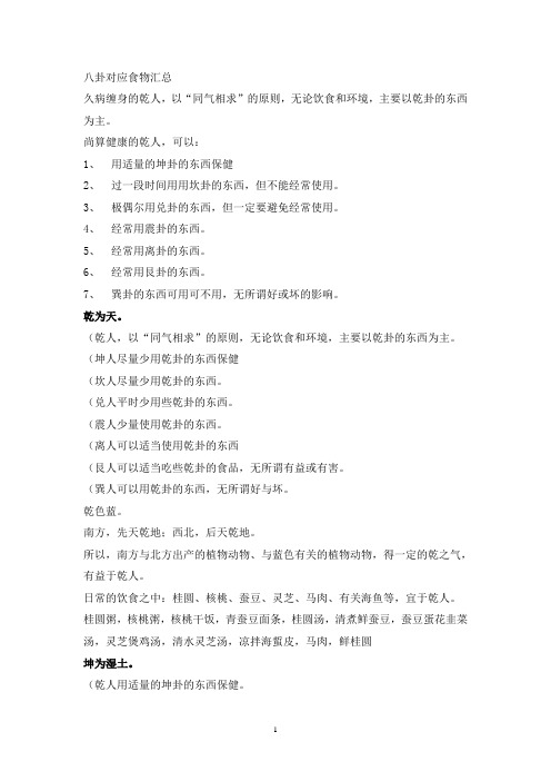 八卦对应食物汇总