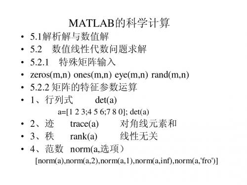 第5章 MATLAB的科学计算