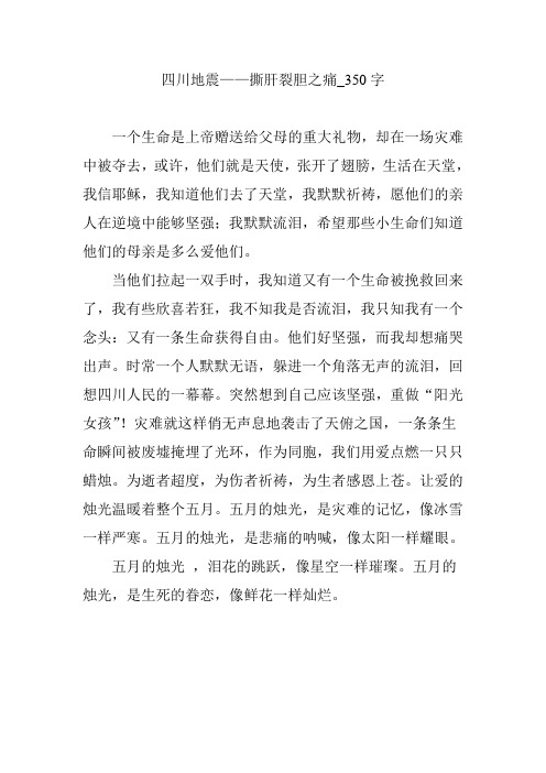 四川地震——撕肝裂胆之痛_350字