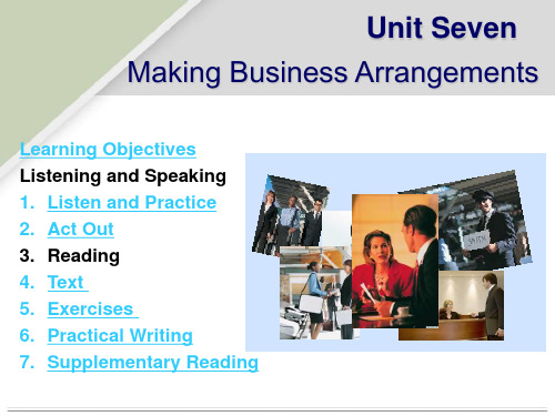 Unit 7 Making Business Arrangements 文秘专业英语课件