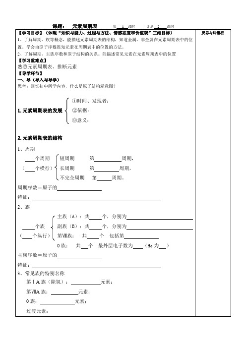 元素周期表导学案