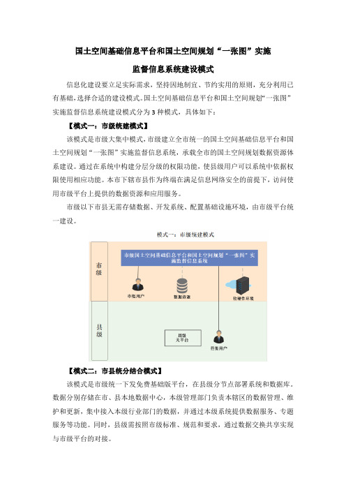 国土空间基础信息平台和一张图实施监督信息系统建设模式