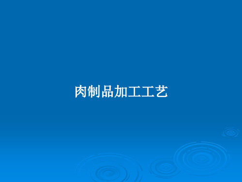 肉制品加工工艺PPT学习教案