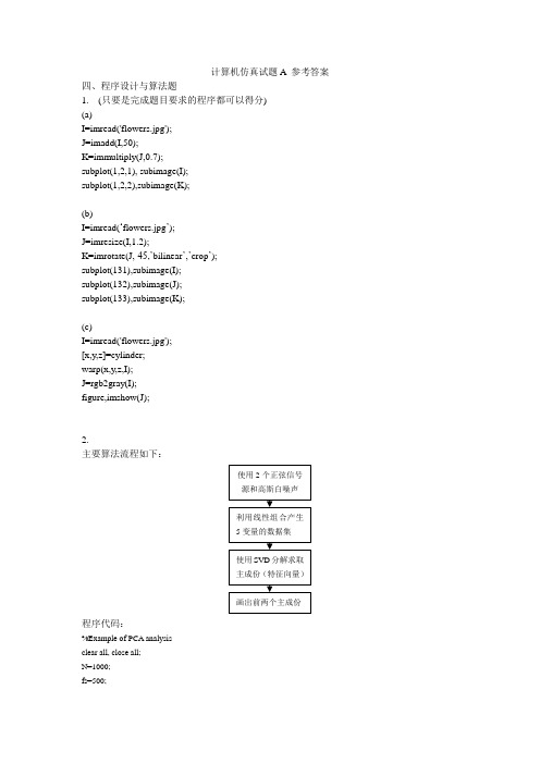 计算机仿真试题A 答案