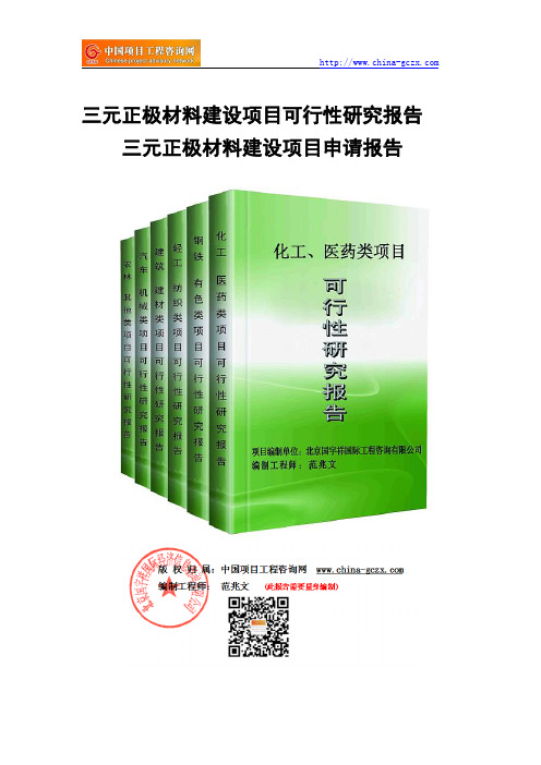 三元正极材料建设项目可行性研究报告-备案立项