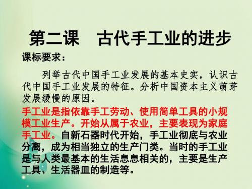 人教版必修2 第一单元第二课古代手工业的进步 课件(共22张)