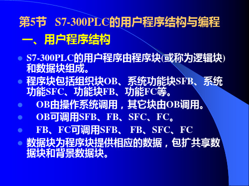 PLC-8N 第三章 S7-300PLC 第5节 用户程序结构与编程