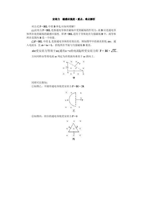 安培力  磁感应强度·重点、难点解析
