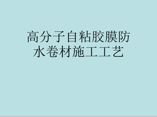 高分子自粘胶膜防水卷材施工工艺