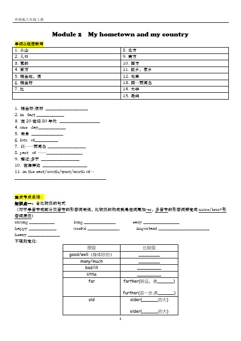 外研版八年级上Module 2知识点讲解与练习(有答案)