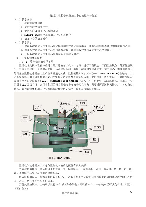 数控铣床及加工中心的操作与加工