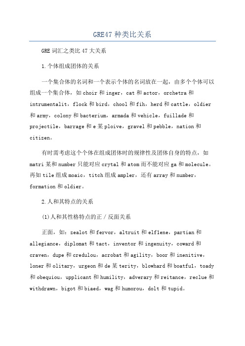 GRE47种类比关系