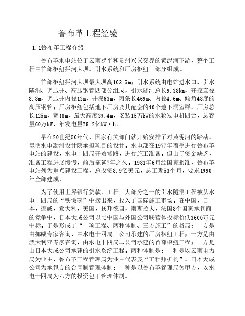 鲁布革水电站国际招投标