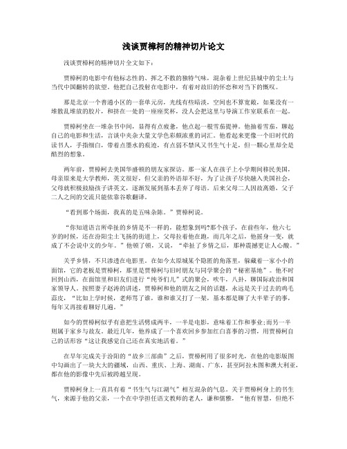 浅谈贾樟柯的精神切片论文