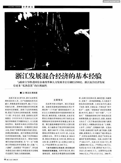 浙江发展混合经济的基本经验