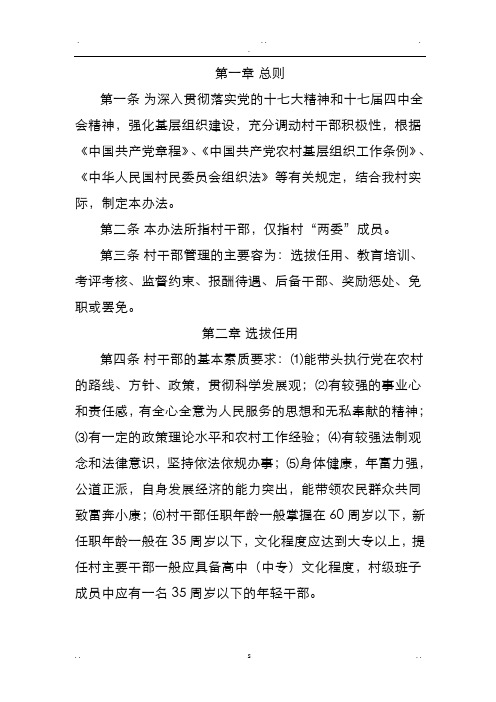 农村干部管理办法