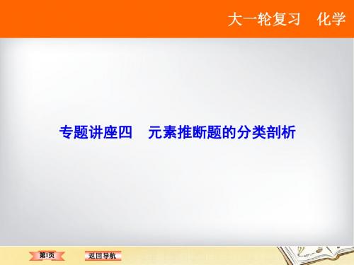 2018年高考化学大一轮复习课件：专题讲座四 元素推断题的分类剖析