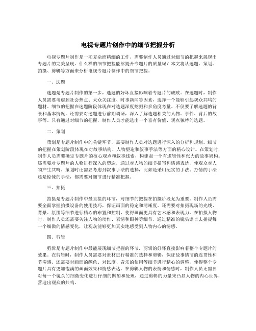 电视专题片创作中的细节把握分析