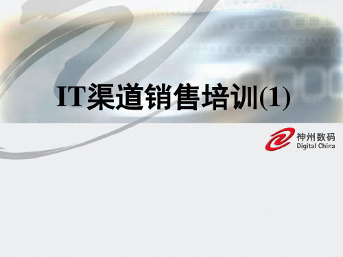 神州数码_IT渠道销售培训资料