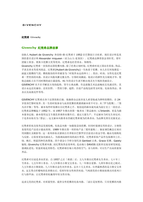 纪梵希 Givenchy品牌故事