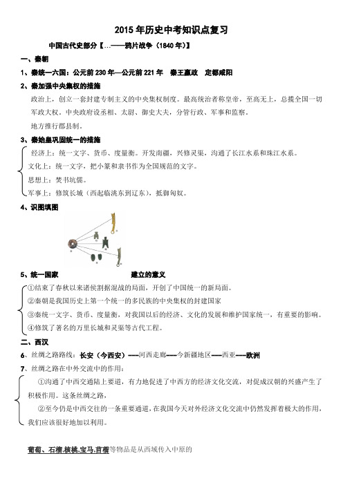 2015年历史中考复习题