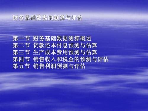 财务基础数据的测算与评估(ppt 27)