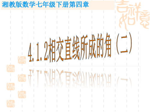 新湘教版七年级数学下册《4章 相交线与平行线  4.1 平面上两条直线的位置关系》课件_9