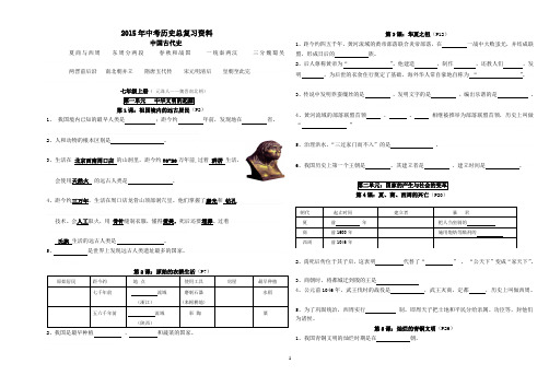 2015年历史中考 中国古代史复习2015年历史中考 中国古代史复习