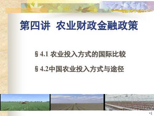 农业财政金融政策PPT演示文稿