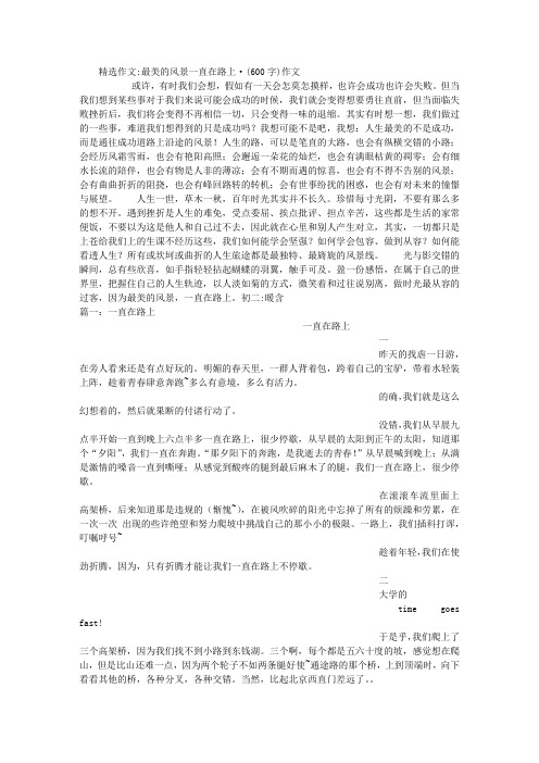 最美的风景一直在路上·(600字)作文