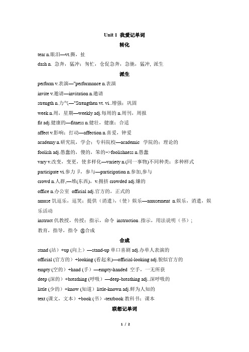 苏教牛津译林高中英语模块6_Unit1_我爱记单词