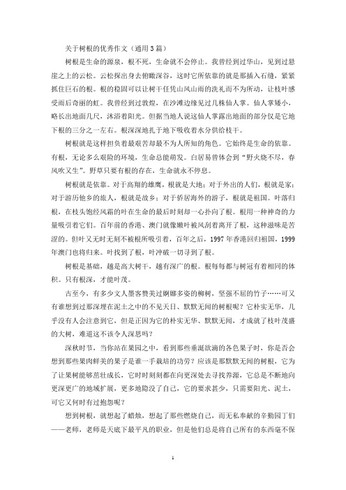 关于树根的优秀作文(通用3篇最新)