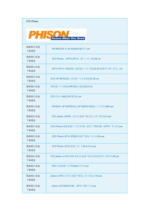 U盘量产工具大全