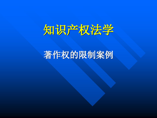著作权限制案例