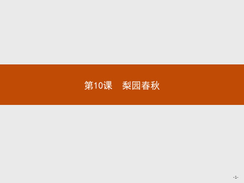 2019-2020学年历史岳麓版必修3课件：第10课 梨园春秋 