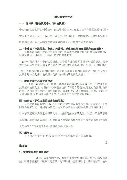 概括段意的方法