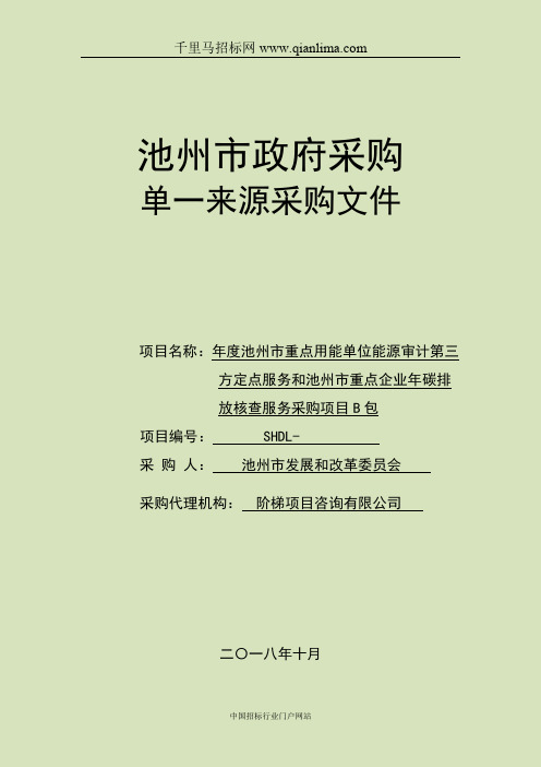 市重点用能单位能源审计第三方定点服务和重点企业招投标书范本