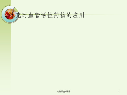 休克时血管活性药物的应用ppt课件