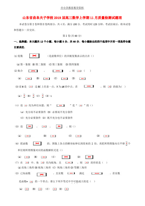 2019届高三数学上学期11月质量检测试题理
